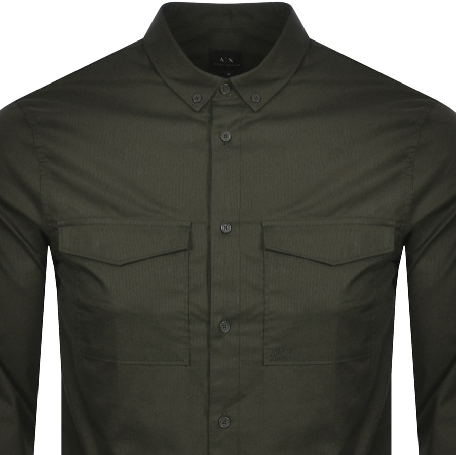 Alternative Image for ProductArmani Exchange Regular Long Sleeved Shirt Green2